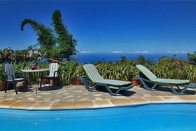 La Palma casa de vacaciones Tijarafe con piscina - Casa Neida - vista al mar, costa oeste soleada
