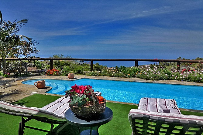 Country house with pool and sea view - tourist rental - private finca "El Retiro" - El Jesús de Tijarafe