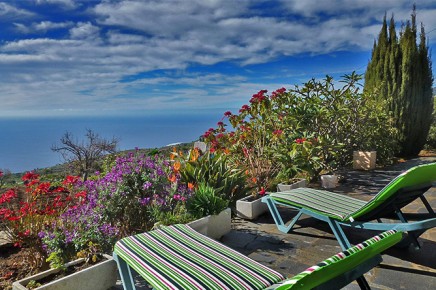 Holiday finca with sea view in Tijarafe, rent west of La Palma