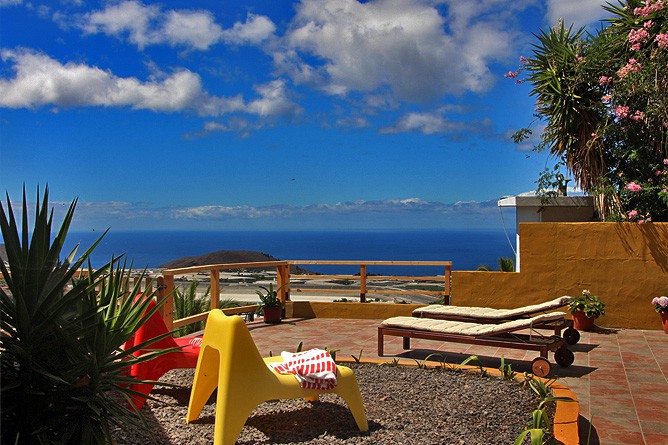 Meerblick Ferienbungalow Casa Salamandra in Celta, Westseite La Palma