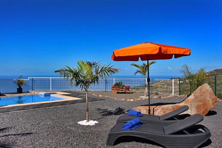 Landhaus mit Pool und Sicht auf das Meer - touristische Vermietung - private Finca "La Capellania" - Tijarafe - Alleinlage