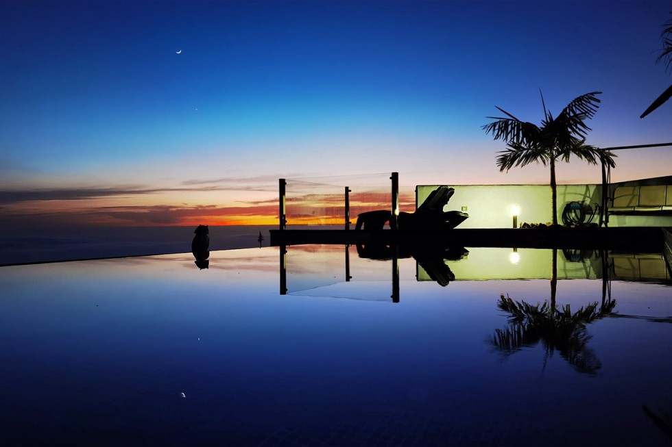 Vacaciones en La Palma - villa privada con piscina infinita climatizada en alquiler, vista al mar