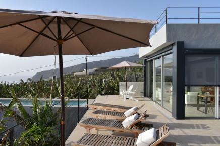 Terrasse - Modernes Ferienhaus mit Infinity-Pool, Meerblick, Tazacorte - Casa Alba Marina