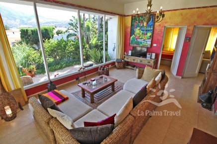 WZ mit Panoramablick im La Palma Ferienhaus mit Pool