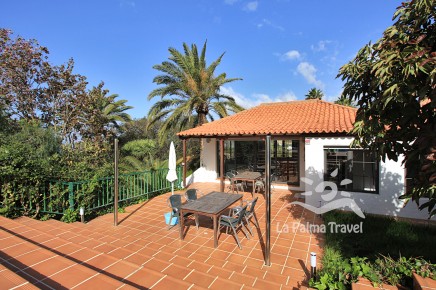 Terrasse mit Meerblick beim Pool - La Palma Ferienhaus Casa Camino