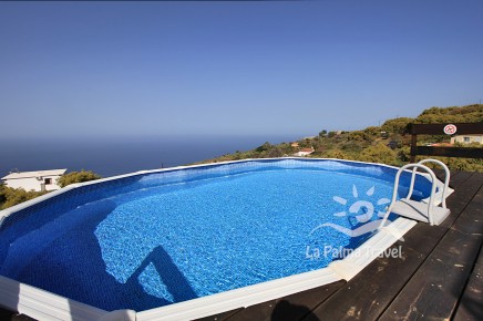 Runder Pool mit tollem Meerblick in Tijarafe - La Palma Ferienhaus