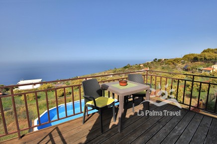 Wunderschöner Meerblick, Terrasse und Pool vom La Palma Ferienhaus